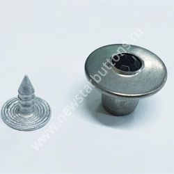 ПУГОВИЦА ДЖИНСОВАЯ 14 ММ №14-16 (ЛАТУНЬ) С КАМНЕМ - НИКЕЛЬ+ЧЁРНЫЙ