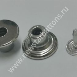 ПУГОВИЦА ДЖИНСОВАЯ 14 ММ С ОТВЕРСТИЕМ (ЛАТУНЬ), ЦВЕТ НИКЕЛЬ /500ШТ