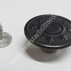 ПУГОВИЦА ДЖИНСОВАЯ 8 ЗВЁЗД, 17 ММ (СТАЛЬ), ЦВЕТ ОКСИД/1000ШТ