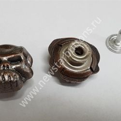 ПУГОВИЦА ДЖИНСОВАЯ 17 ММ №17-50 (ЛИТЬЁ) ЧЕРЕП НЕ СТАБИЛЬНАЯ, ЦВЕТ МЕДЬ+НИКЕЛЬ