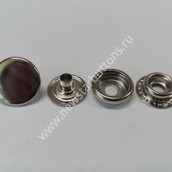 КНОПКА №61 (ЛАТУНЬ) 15 ММ, ЦВЕТ НИКЕЛЬ/720 ШТ