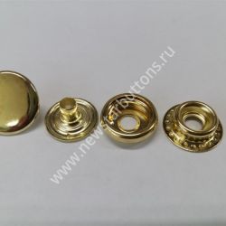 КНОПКА №61 (ЛАТУНЬ) 15 ММ, ЦВЕТ ЗОЛОТО/720 ШТ