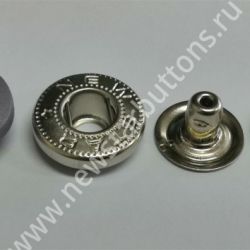 КНОПКА С ПЛАСТИКОВОЙ ШЛЯПКОЙ 15 ММ, ТИП АЛЬФА (СТАЛЬ), ЦВЕТ СЕРЫЙ/720 ШТ