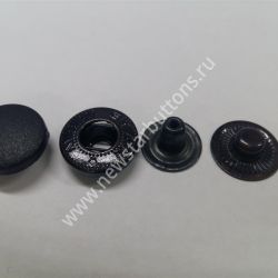 КНОПКА С ПЛАСТИКОВОЙ ШЛЯПКОЙ 15 ММ, ТИП АЛЬФА (СТАЛЬ), ЦВЕТ ЧЁРНЫЙ/720 ШТ