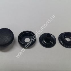 КНОПКА №61 (СТАЛЬ) С ПЛАСТИКОВОЙ ШЛЯПКОЙ 15 ММ, ЦВЕТ ЧЁРНЫЙ/720 ШТ