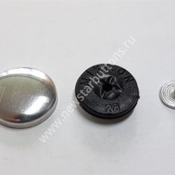 ПУГОВИЦА ПОД ОБТЯЖКУ №28 МЕТАЛЛ/ПЛАСТИК ЧЁРНЫЙ/ГВОЗДИК/1000 ШТ