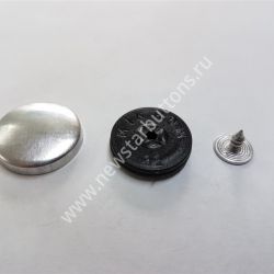 ПУГОВИЦА ПОД ОБТЯЖКУ №32 МЕТАЛЛ/ПЛАСТИК ЧЁРНЫЙ/ГВОЗДИК/500 ШТ