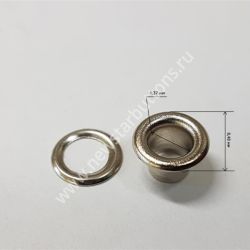 ЛЮВЕРСЫ №2 (ЛАТУНЬ) 4,5ММ - ЦВЕТ НИКЕЛЬ/5000 ШТ