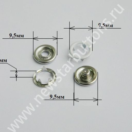 КНОПКА ТРИКОТАЖНАЯ (КОЛЬЦО) 9,5ММ, ЦВЕТ №101/1440ШТ