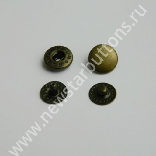 КНОПКА СТАЛЬНАЯ 10 ММ, ТИП ВT-2, ЦВЕТ АНТИК/1440 ШТ