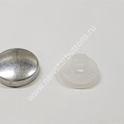 ПУГОВИЦА ПОД ОБТЯЖКУ №18 МЕТАЛЛ/ПЛАСТИК БЕЛЫЙ/500 ШТ