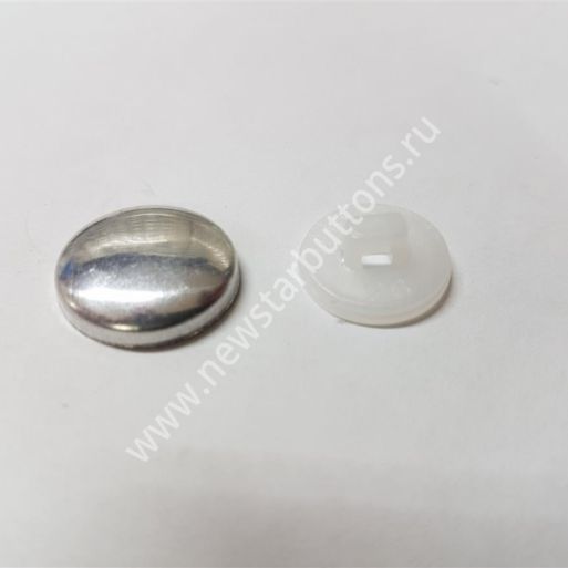 ПУГОВИЦА ПОД ОБТЯЖКУ №26 МЕТАЛЛ/ПЛАСТИК БЕЛЫЙ/500 ШТ
