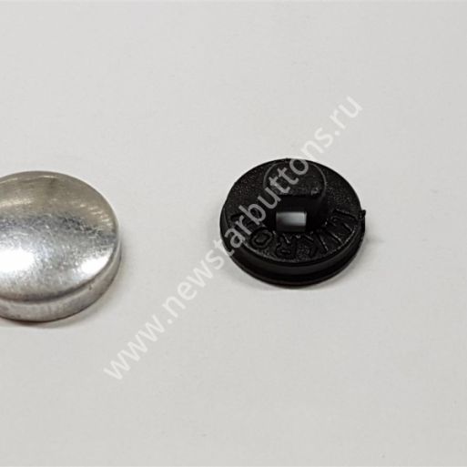 ПУГОВИЦА ПОД ОБТЯЖКУ №18 МЕТАЛЛ/ПЛАСТИК ЧЁРНЫЙ/500 ШТ