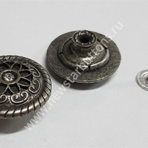 ПУГОВИЦА ДЖИНСОВАЯ 22 ММ №22-16 (ЛИТЬЁ) С КАМНЕМ НЕ СТАБИЛЬНАЯ - ЦВЕТ KG-14