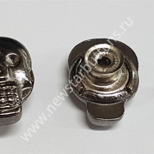 ПУГОВИЦА ДЖИНСОВАЯ 22 ММ №22-15 (ЛИТЬЁ) ЧЕРЕП НЕ СТАБИЛЬНАЯ - ТЁМНЫЙ НИКЕЛЬ