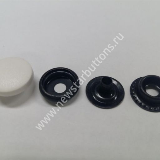 КНОПКА №61 (СТАЛЬ) С ПЛАСТИКОВОЙ ШЛЯПКОЙ 15 ММ, ЦВЕТ БЕЛЫЙ/720 ШТ