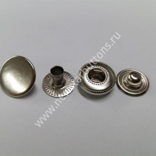 КНОПКА №54 (ЛАТУНЬ) 12,5 ММ,ЦВЕТ НИКЕЛЬ/1440 ШТ