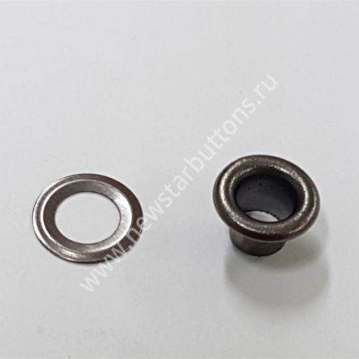 ЛЮВЕРСЫ №2 (ЛАТУНЬ) 4,5ММ - ЦВЕТ ТЁМНЫЙ НИКЕЛЬ/5000 ШТ