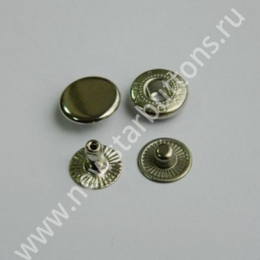 КНОПКА СТАЛЬНАЯ 12,5 ММ, ТИП №54, ЦВЕТ НИКЕЛЬ/1440 ШТ