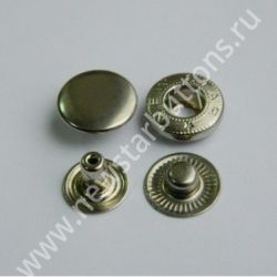 КНОПКА СТАЛЬНАЯ 15 ММ, ТИП АЛЬФА, ЦВЕТ НИКЕЛЬ/720 ШТ