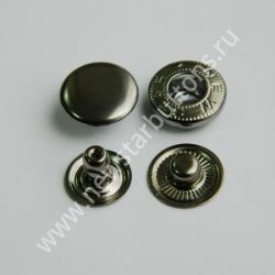 КНОПКА СТАЛЬНАЯ 15 ММ, ТИП АЛЬФА, ЦВЕТ ТЁМНЫЙ НИКЕЛЬ/720 ШТ