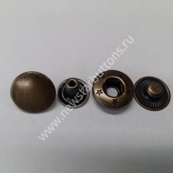 КНОПКА АЛЬФА (ЛАТУНЬ) 15 ММ, ЦВЕТ АНТИК/720 ШТ