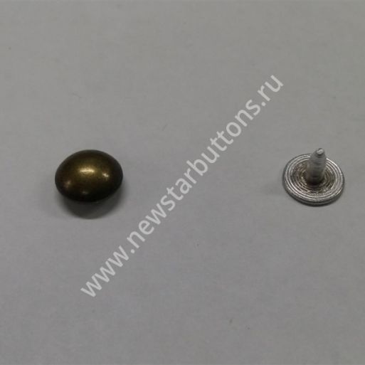 ХОЛЬНИТЕН ЛАТУННЫЙ ДЖИНСОВЫЙ (9,5ММ) "ПОЛУСФЕРА" ЦВЕТ АНТИК/5000 ШТ