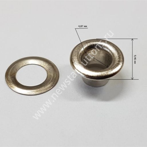 ЛЮВЕРСЫ №3 (ЛАТУНЬ) 5 ММ - ЦВЕТ НИКЕЛЬ/5000 ШТ