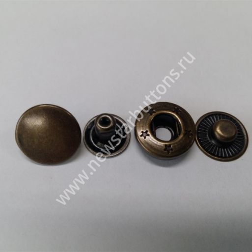 КНОПКА АЛЬФА (ЛАТУНЬ) 15 ММ, ЦВЕТ АНТИК/720 ШТ