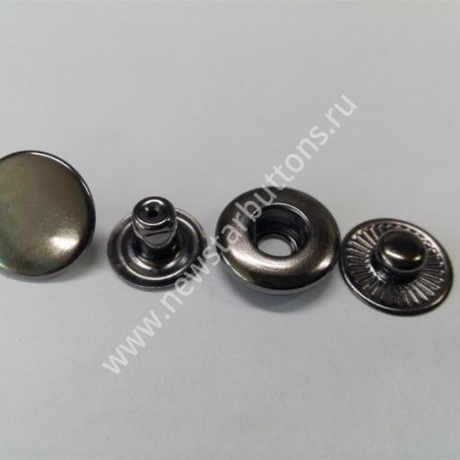 КНОПКА АЛЬФА (ЛАТУНЬ) 15 ММ, ЦВЕТ ТЁМНЫЙ НИКЕЛЬ/720 ШТ
