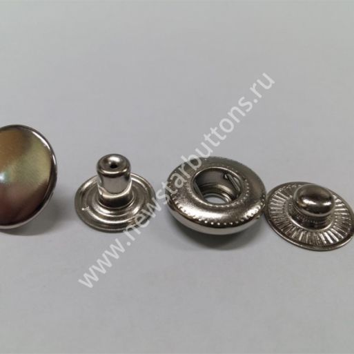 КНОПКА АЛЬФА (ЛАТУНЬ) 15 ММ, ЦВЕТ НИКЕЛЬ/720 ШТ